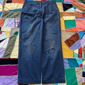 Vintage Dockers Paint Splattered Distressed Navy Pants 33Wx29L